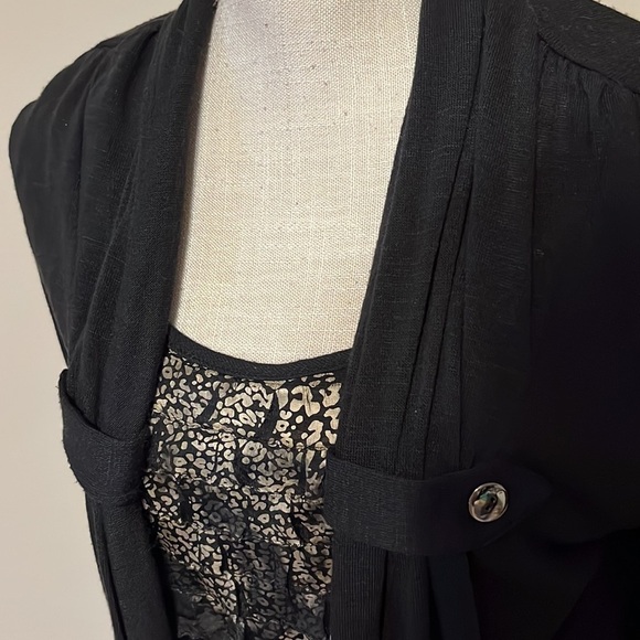 Alfani faux sweater set. Black, size large - Picture 3 of 9